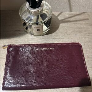 Burberry Maroon Leather Wallet! Authentic with COA!